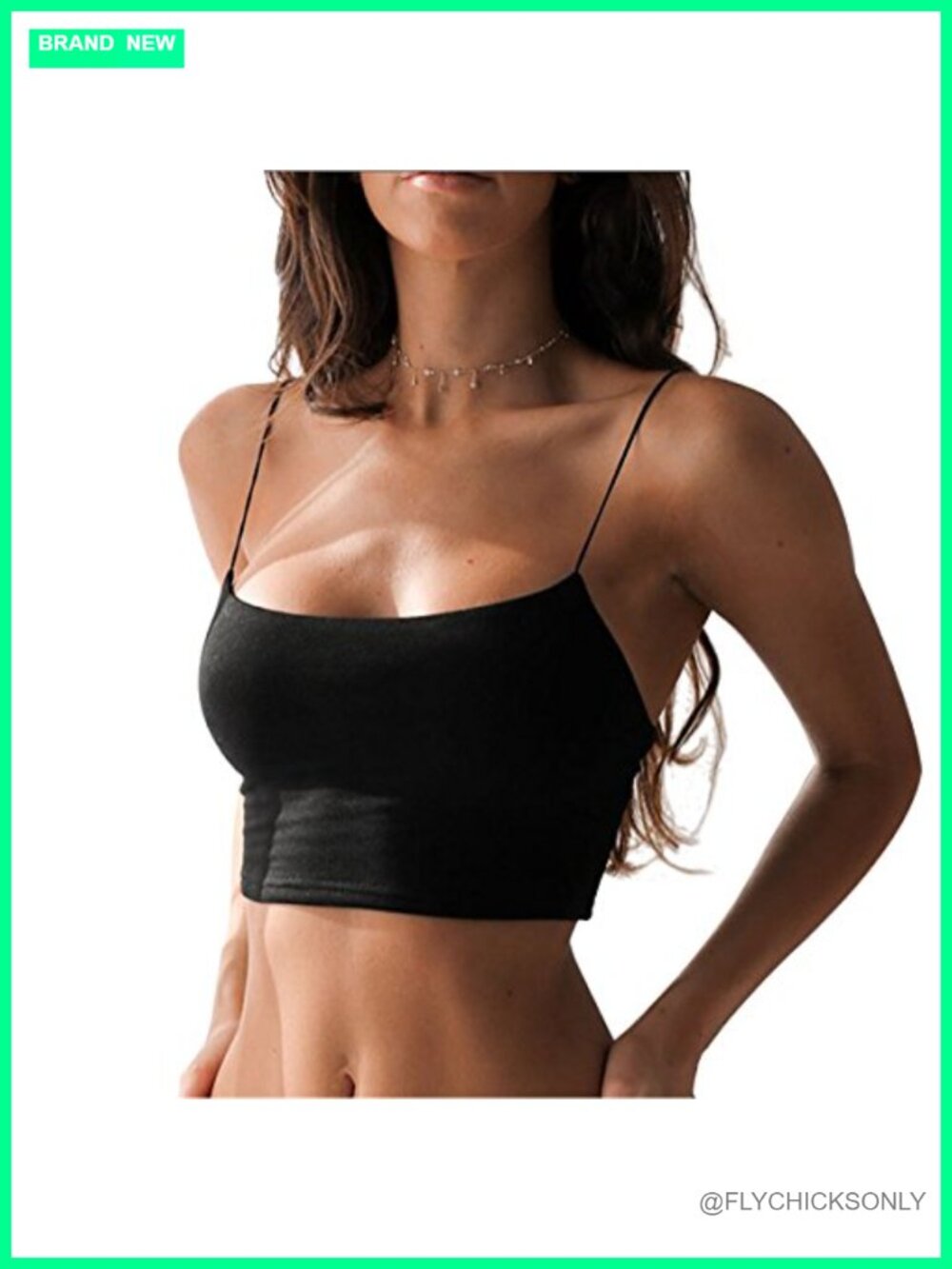 Women's Cotton Spandex Crop Top Cami Camisole Spaghetti Strap Summer Top